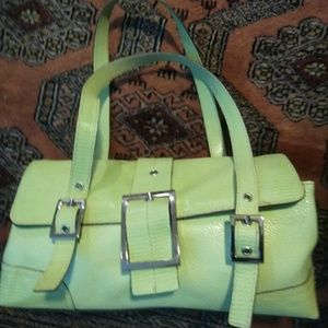 Maxx New York faux crocodile purse vintage lime gr